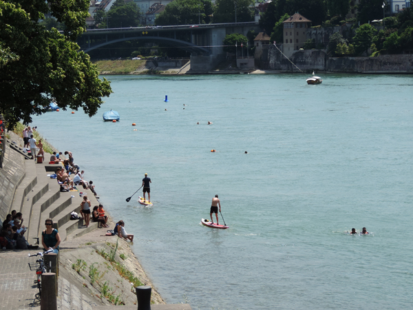 Swim and stand up paddle on the Rhin river