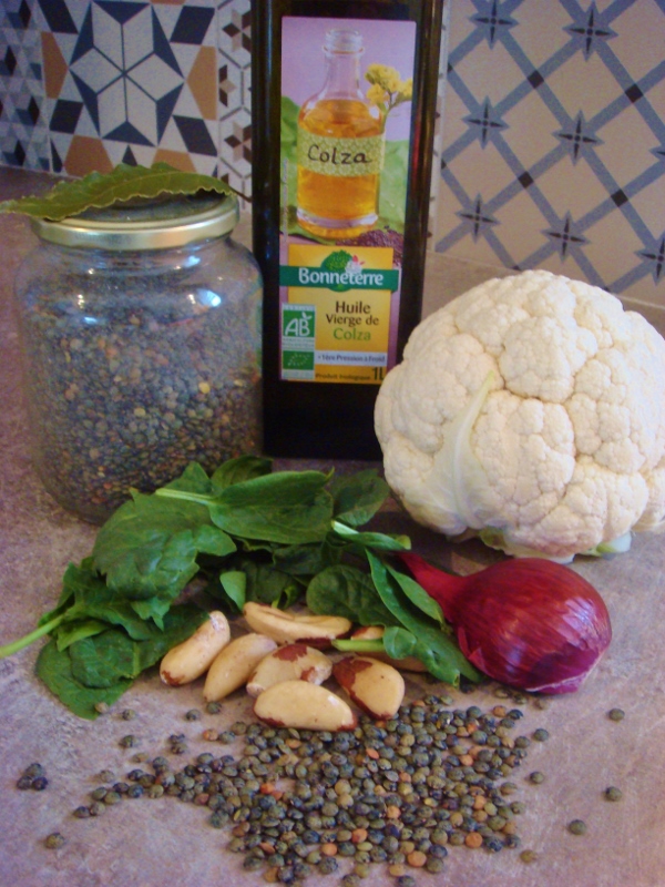 ingrédient recette salade de lentilles anti syndrome pré-menstruel Art of BJJ